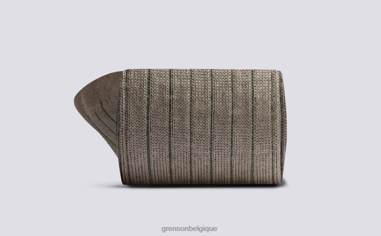 Hommes Grenson beige chaussette côtelée unie accessoires HL6R8455