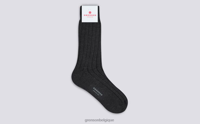 Hommes Grenson gris chaussette côtelée unie accessoires HL6R8456