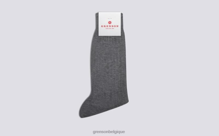Hommes Grenson gris chaussette côtelée unie accessoires HL6R8457