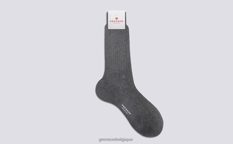 Hommes Grenson gris chaussette côtelée unie accessoires HL6R8457