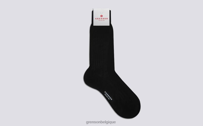 Hommes Grenson noir chaussette côtelée unie accessoires HL6R8460