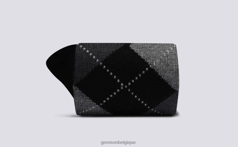 Hommes Grenson noir chaussette à losanges accessoires HL6R8451