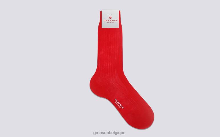 Hommes Grenson rouge chaussette côtelée unie accessoires HL6R8459