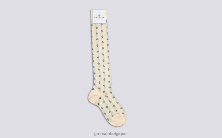 femmes Grenson crème fleur chaussette accessoires HL6R8478