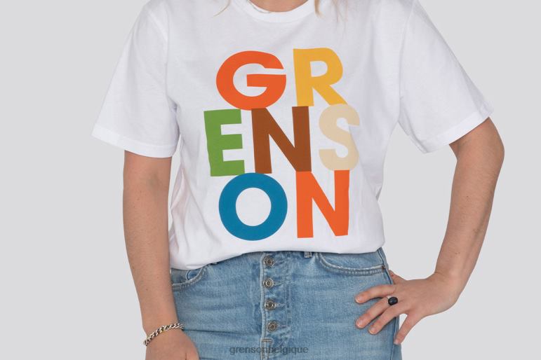 unisexe Grenson blanc t-shirt texte vêtements HL6R8527