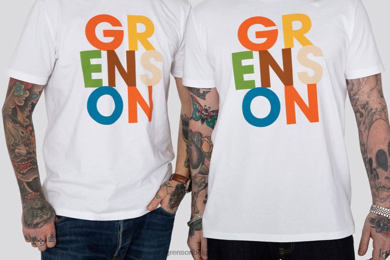 unisexe Grenson blanc t-shirt texte vêtements HL6R8527
