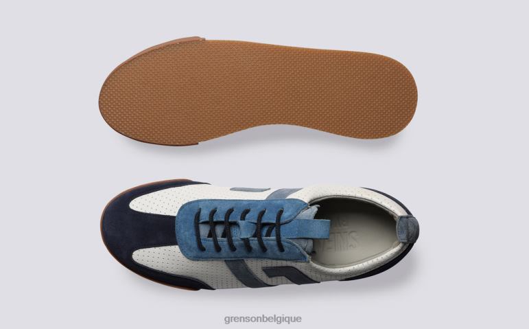 femmes Grenson blanc bleu espadrille 51 baskets HL6R8344