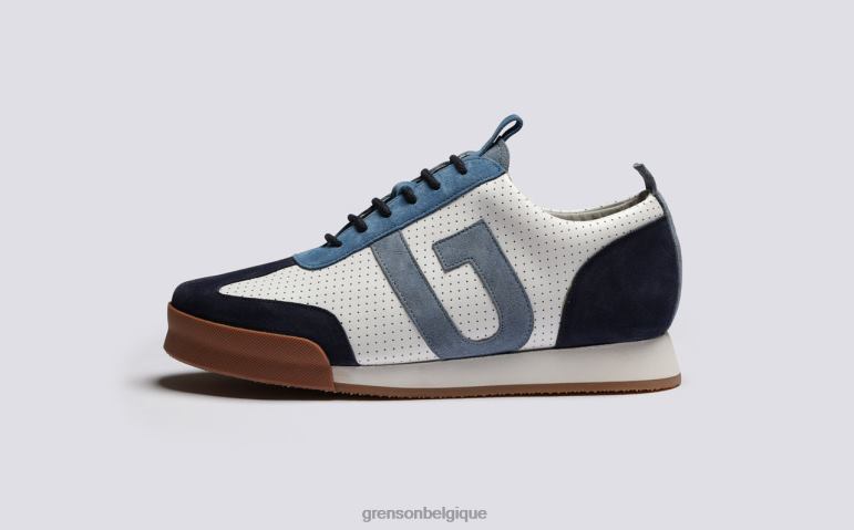 femmes Grenson blanc bleu espadrille 51 baskets HL6R8344