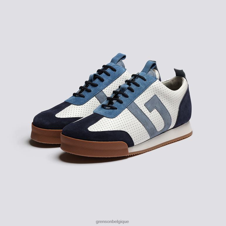 femmes Grenson blanc bleu espadrille 51 baskets HL6R8344