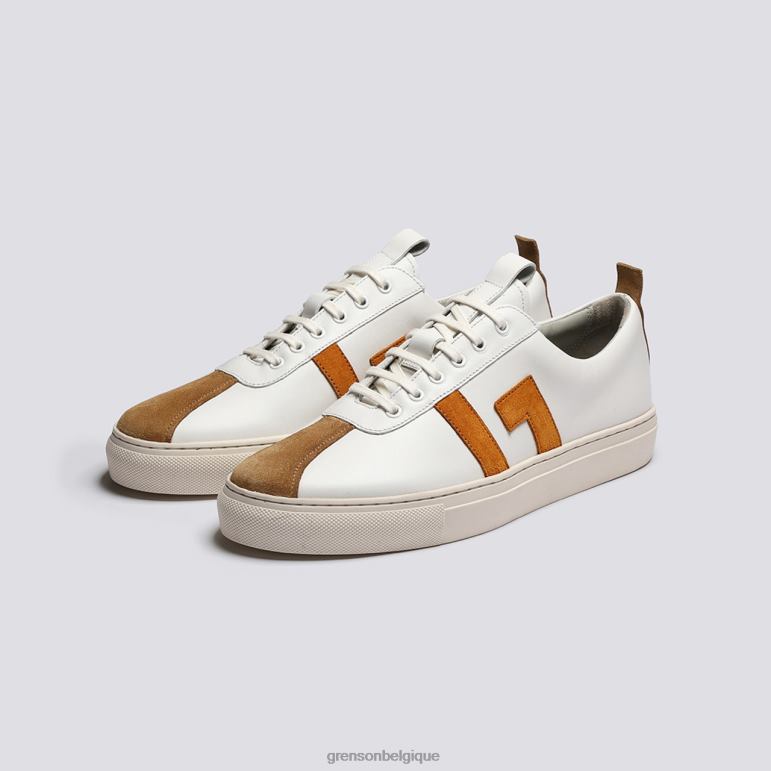 femmes Grenson blanc jaune espadrille 67 baskets HL6R8351