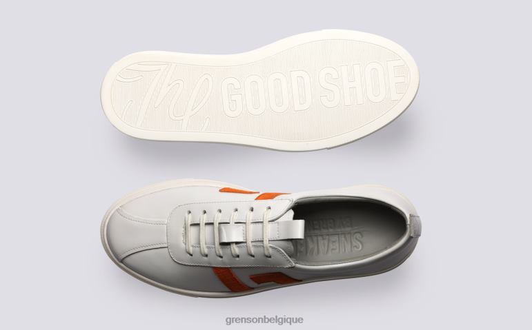 femmes Grenson blanc/orange espadrille 67 baskets HL6R8353
