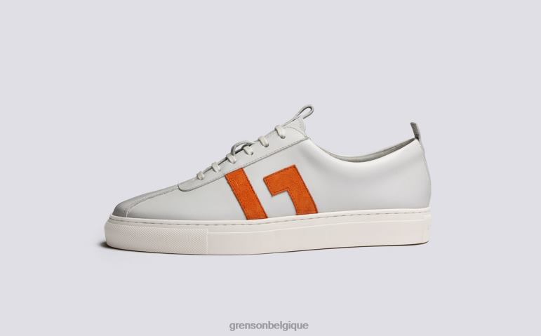 femmes Grenson blanc/orange espadrille 67 baskets HL6R8353