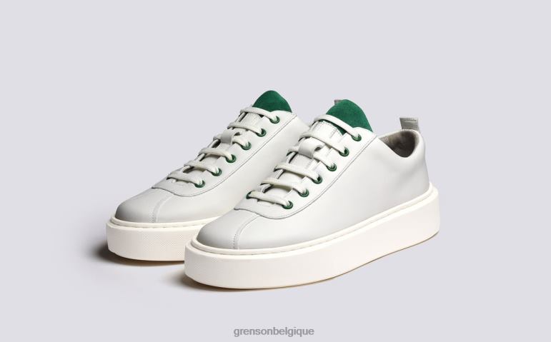 femmes Grenson blanc vert basket 30 baskets HL6R8341
