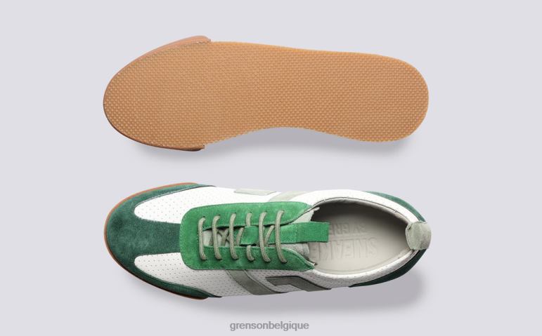 femmes Grenson blanc vert espadrille 51 baskets HL6R8361