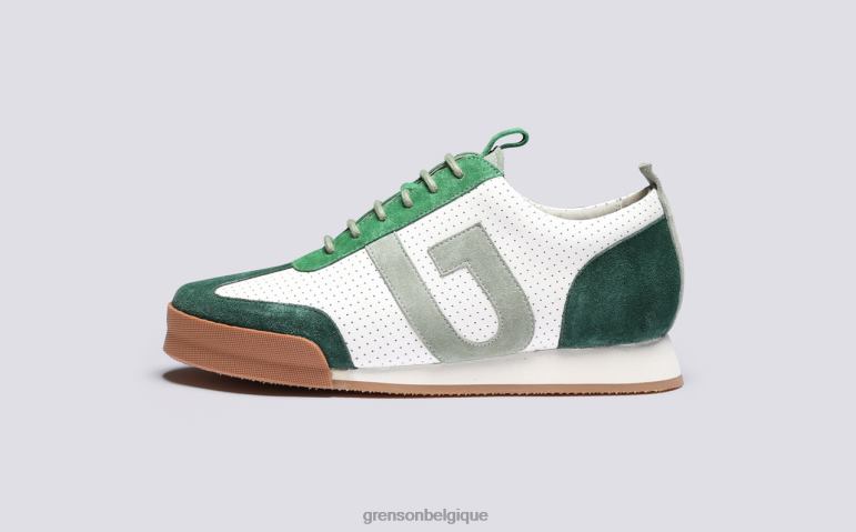 femmes Grenson blanc vert espadrille 51 baskets HL6R8361