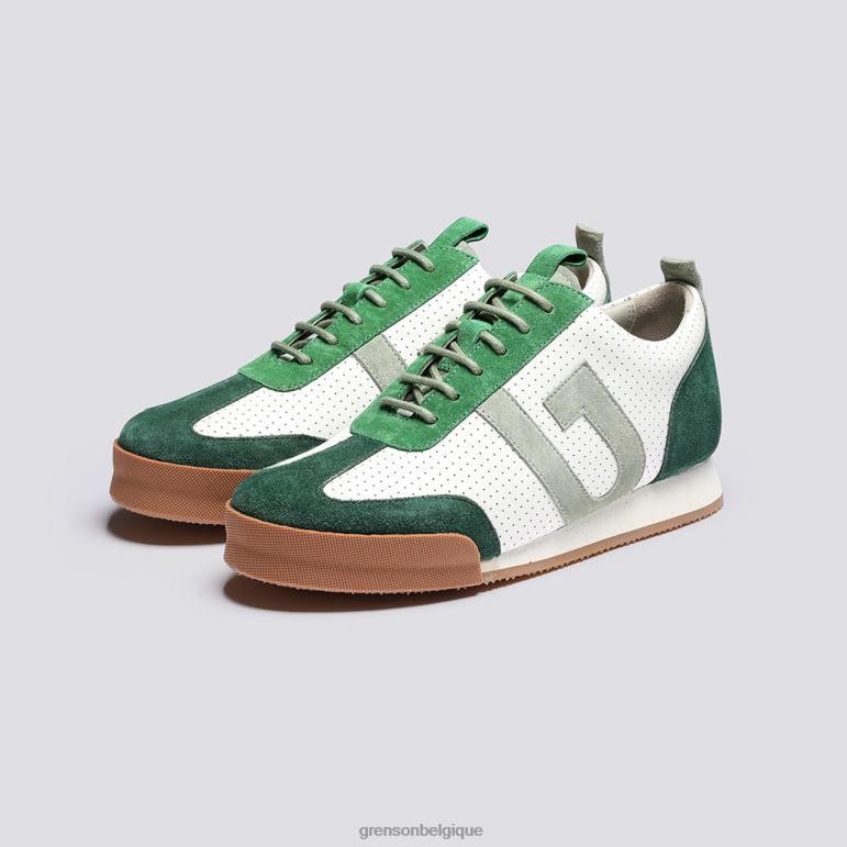 femmes Grenson blanc vert espadrille 51 baskets HL6R8361