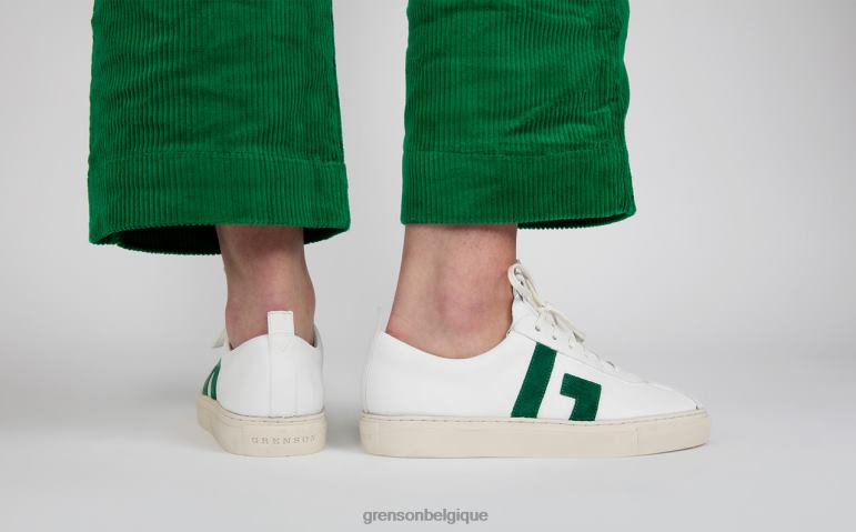 femmes Grenson blanc vert espadrille 67 baskets HL6R8354