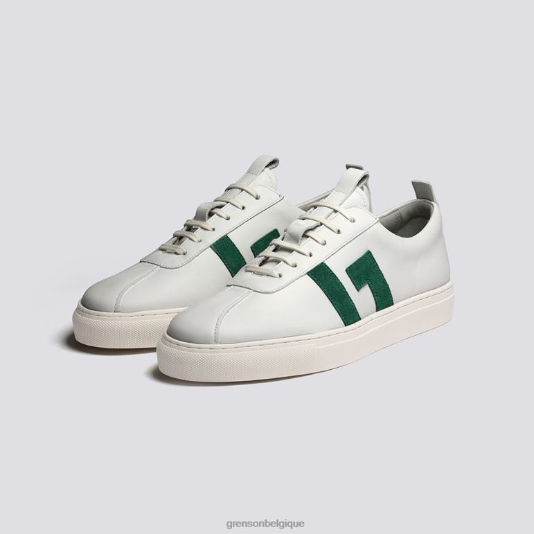 femmes Grenson blanc vert espadrille 67 baskets HL6R8354