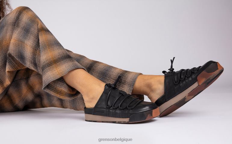 femmes Grenson bruni noir espadrille 75 baskets HL6R8358