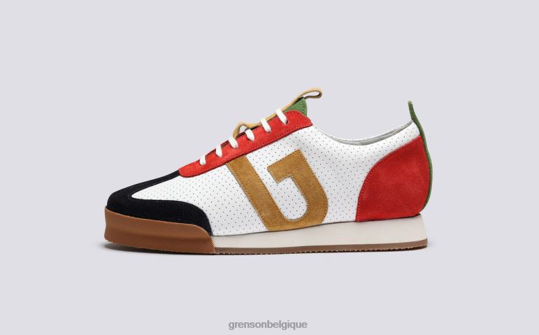 femmes Grenson rouge/vert/blanc espadrille 51 baskets HL6R8347
