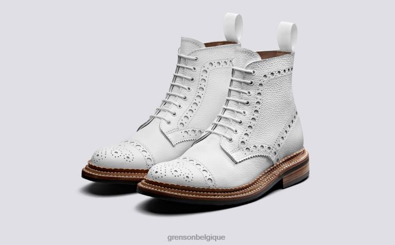 femmes Grenson blanc Frances bottes HL6R8305