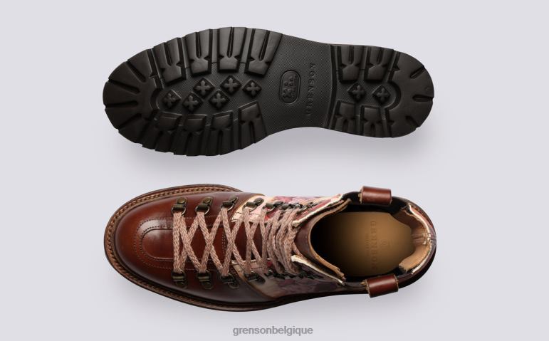 femmes Grenson fleuri marron nanette x chaton grayson bottes HL6R8286