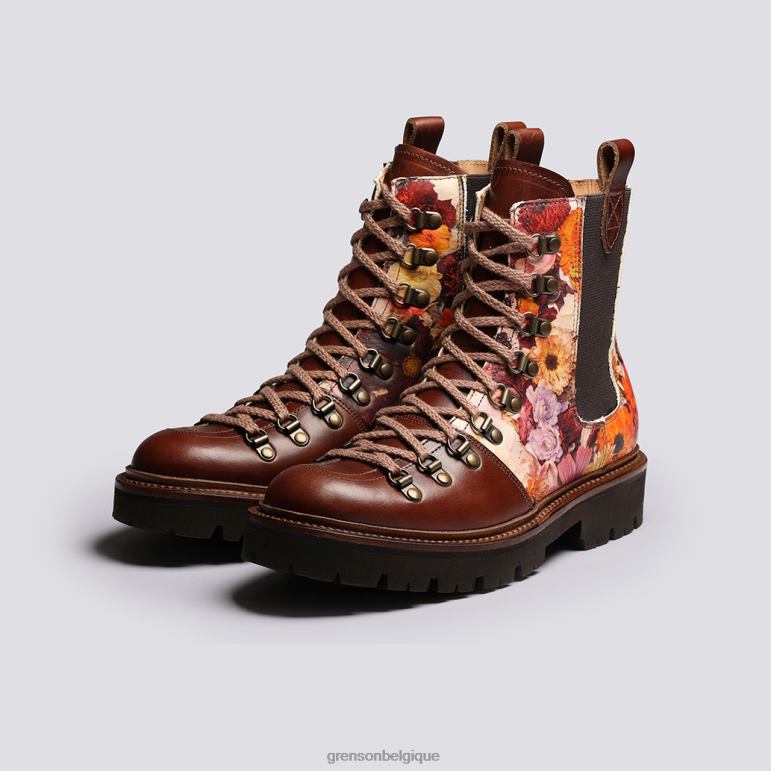 femmes Grenson fleuri marron nanette x chaton grayson bottes HL6R8286