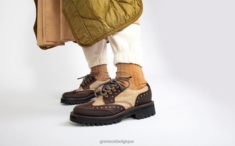 femmes Grenson beige technologie ava chaussures brogues HL6R8330