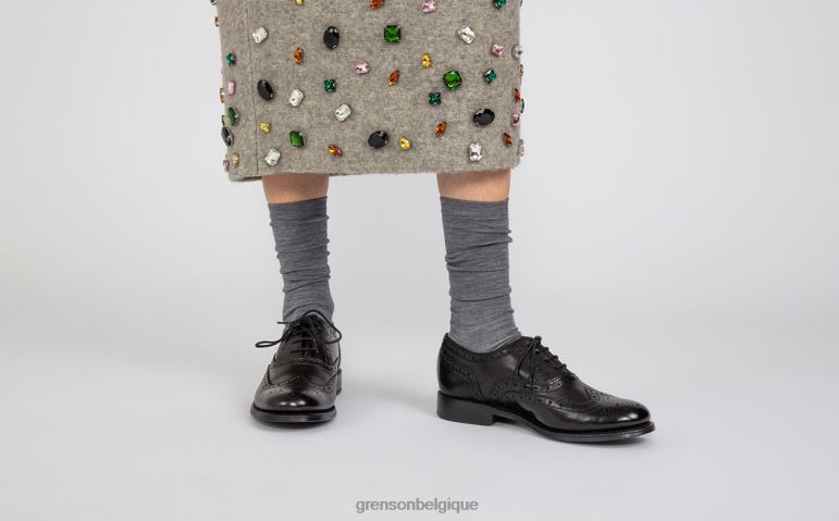 femmes Grenson noir rose chaussures formelles HL6R8313