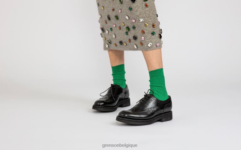 femmes Grenson noir rose chaussures formelles HL6R8314