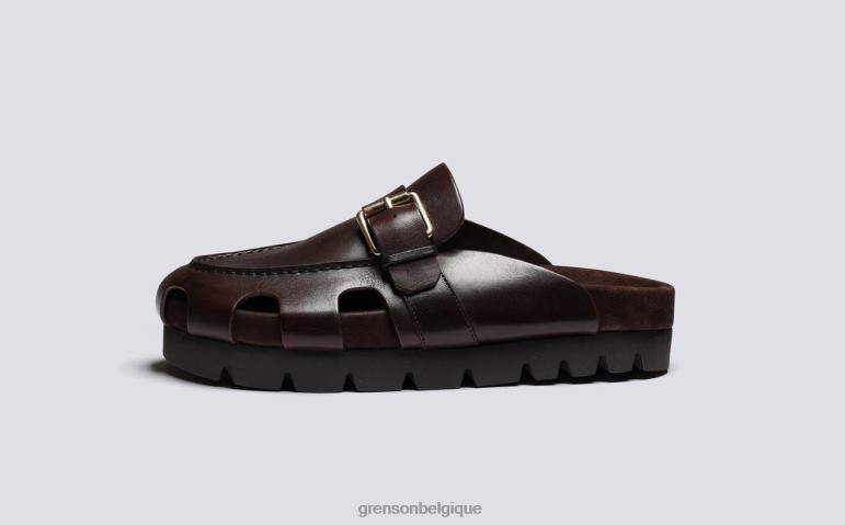 femmes Grenson marron foncé dingue des sandales HL6R8371