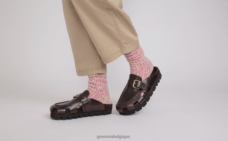 femmes Grenson marron foncé dingue des sandales HL6R8371