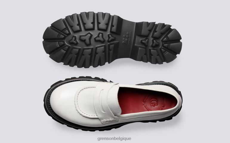 femmes Grenson blanc bonnet flâneurs HL6R8242