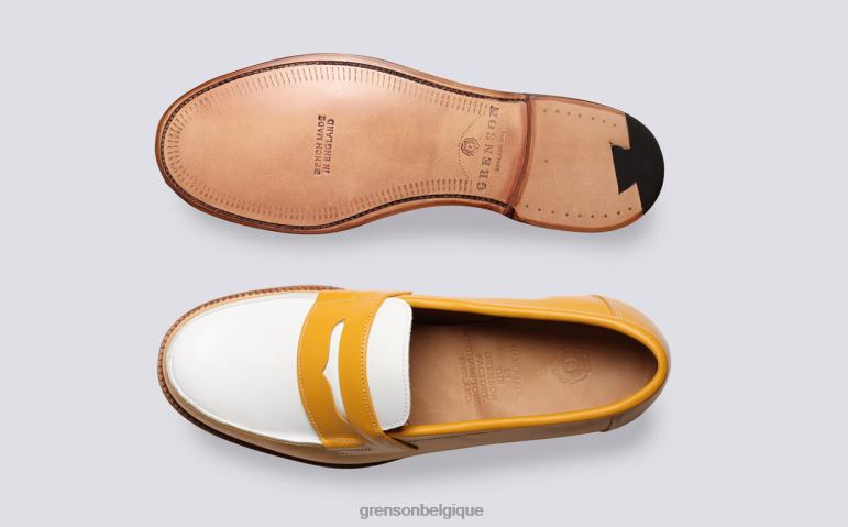 femmes Grenson jaune blanc Epsom flâneurs HL6R8236