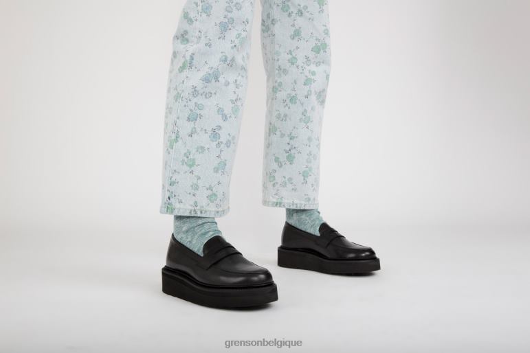 femmes Grenson noir céleste flâneurs HL6R8241