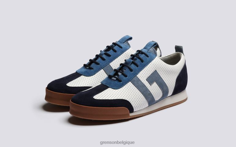 Hommes Grenson blanc bleu espadrille 51 baskets HL6R8188