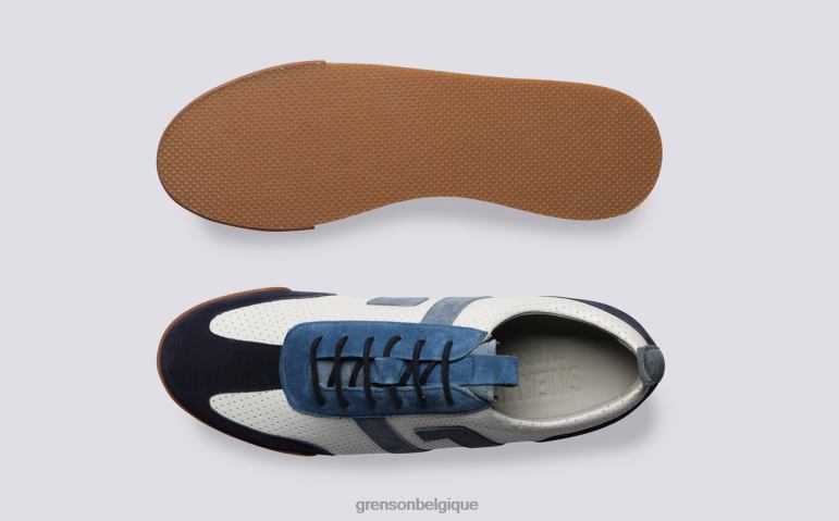 Hommes Grenson blanc bleu espadrille 51 baskets HL6R8188