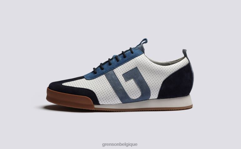 Hommes Grenson blanc bleu espadrille 51 baskets HL6R8188