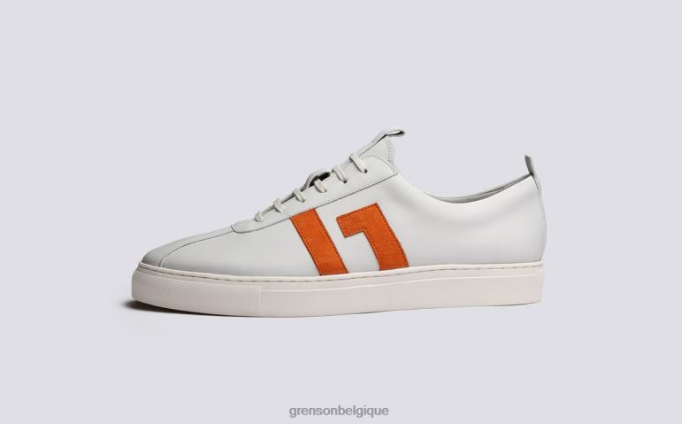 Hommes Grenson blanc/orange espadrille 67 baskets HL6R8198