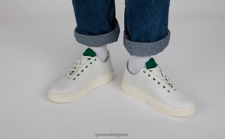 Hommes Grenson blanc vert basket 30 baskets HL6R8182
