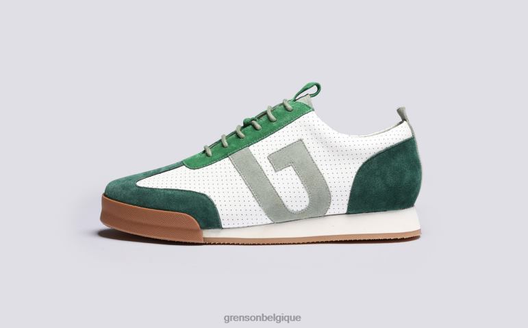 Hommes Grenson blanc vert espadrille 51 baskets HL6R8207