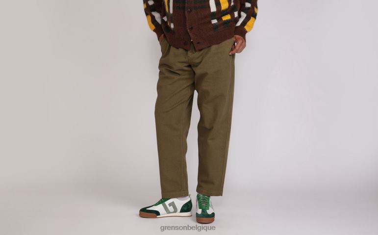 Hommes Grenson blanc vert espadrille 51 baskets HL6R8207