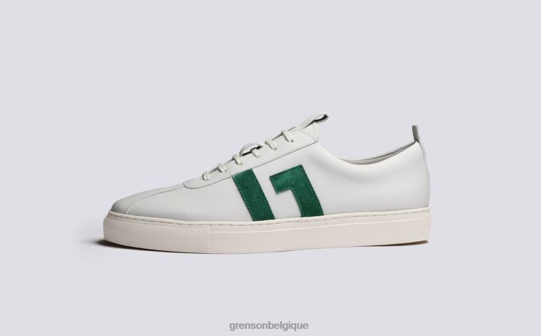 Hommes Grenson blanc vert espadrille 67 baskets HL6R8199