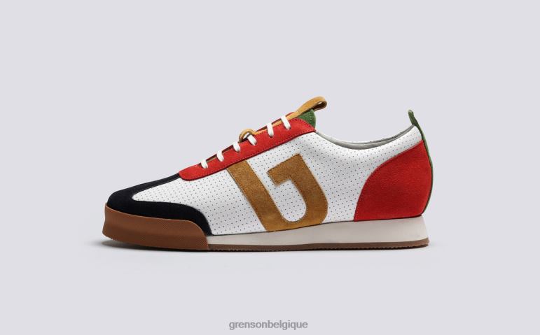 Hommes Grenson rouge/vert/blanc espadrille 51 baskets HL6R8193