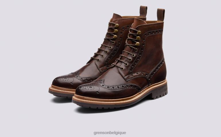 Hommes Grenson marron foncé Fred bottes HL6R81