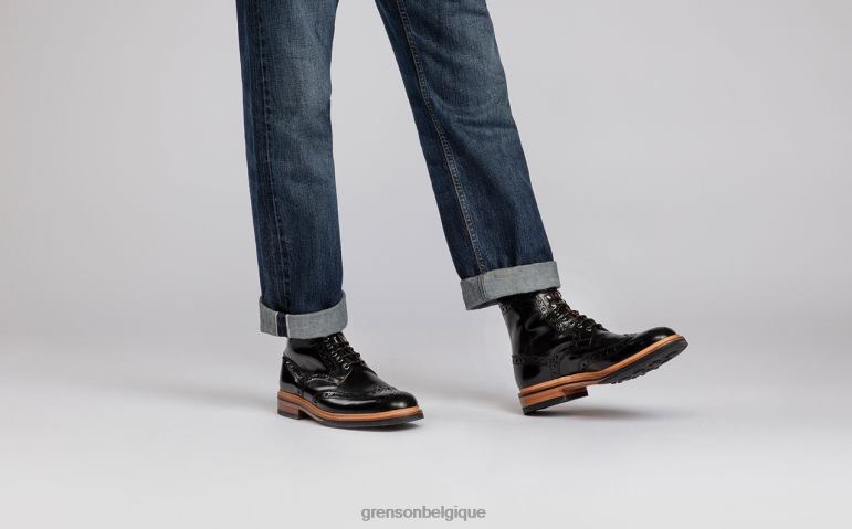Hommes Grenson noir Fred bottes HL6R816