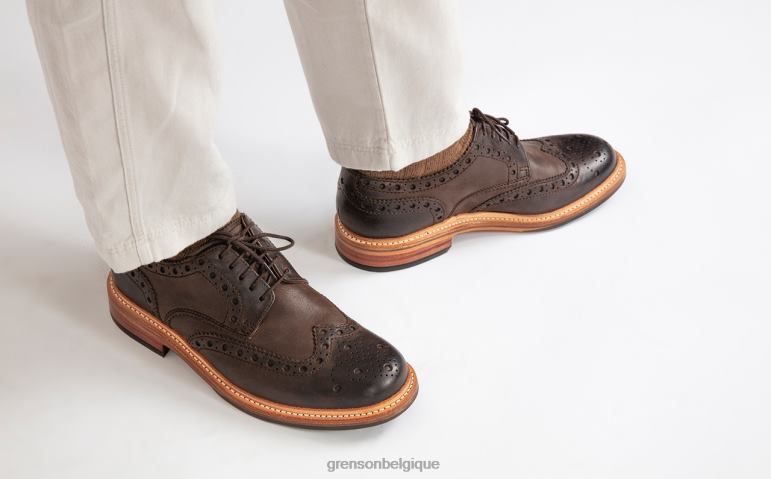 Hommes Grenson brun archie chaussures brogues HL6R8113