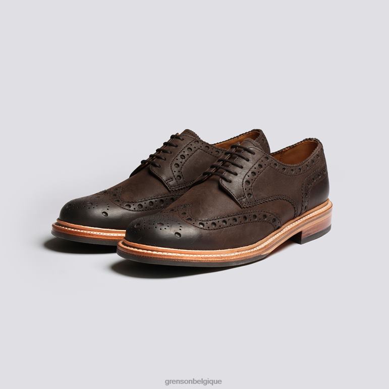 Hommes Grenson brun archie chaussures brogues HL6R8113