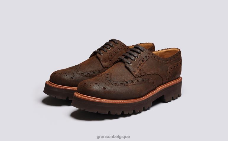 Hommes Grenson brun archie chaussures brogues HL6R8122
