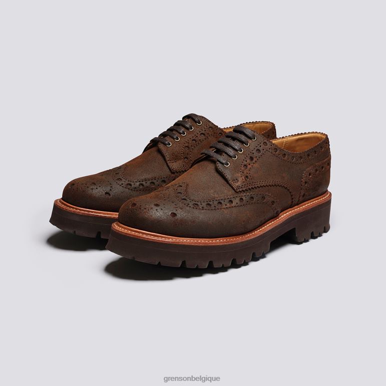 Hommes Grenson brun archie chaussures brogues HL6R8122